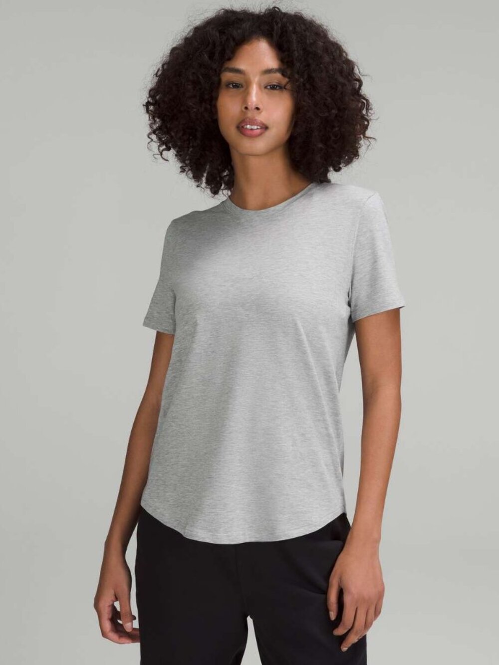 Lululemon - Love Crew Tee Shirt - Heathered Core Light Grey - Size 8 - EUC